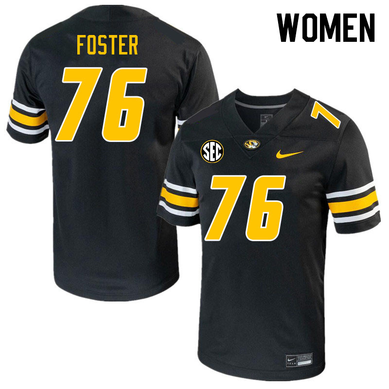 Women #76 Javon Foster Missouri Tigers College 2023 Football Stitched Jerseys Sale-Black